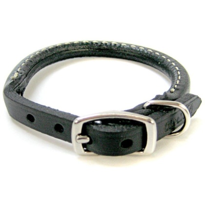 Circle T Pet Leather Round Collar Black - 10