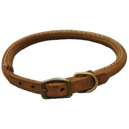 CircleT Rustic Leather Dog Collar Chocolate - 14