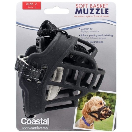 Coastal Pet Soft Basket Muzzle for Dogs Black - Size 2