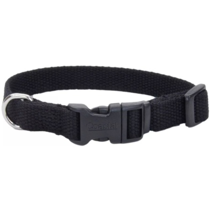 Coastal Pet New Earth Soy Adjustable Dog Collar Onyx Black - 6-8\'\'L x 3/8\
