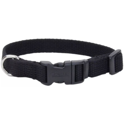 Coastal Pet New Earth Soy Adjustable Dog Collar Onyx Black - 8-12