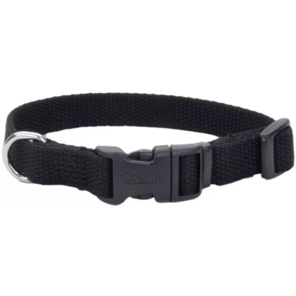 Coastal Pet New Earth Soy Adjustable Dog Collar Onyx Black - 12-18