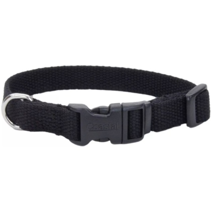 Coastal Pet New Earth Soy Adjustable Dog Collar Onyx Black - 18-26