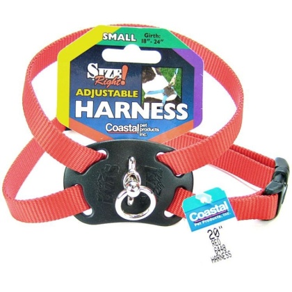 Coastal Pet Size Right Nylon Adjustable Harness - Red - Small - (Girth Size 18\