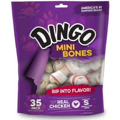 Dingo Meat in the Middle Rawhide Chew Bones - Mini - 2.5\