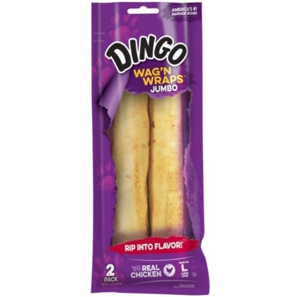 Dingo Wag\'n Wraps Chicken & Rawhide Chews (No China Sourced Ingredients) - Jumbo 2 count
