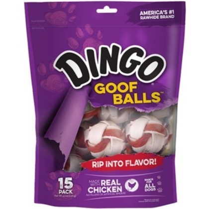Dingo Goof Balls Chicken & Rawhide Chew - Small - 1