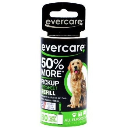 Evercare Pet Hair Adhesive Roller Refill Roll - 60 Sheets - (29.8' Long x 4