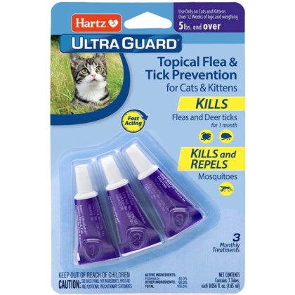 Hartz UltraGuard Topical Flea and Tick Prevention for Cats - 3 count