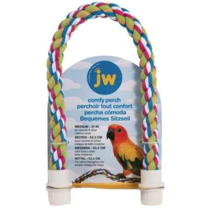 JW Pet Flexible Multi-Color Comfy Rope Perch 21in. - Medium 1 count