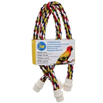 JW Pet Flexible Multi-Color Cross Rope Perch 25in. - Medium 1 count