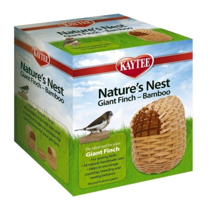 Kaytee Nature\'s Nest Bamboo Nest - Finch - Giant - (5.5in.L x 3in.W x 6.4in.H)