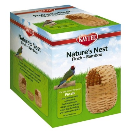 Kaytee Nature\'s Nest Bamboo Nest - Finch - Regular - (3.75in.L x 3.75in.W x 4.5in.H)