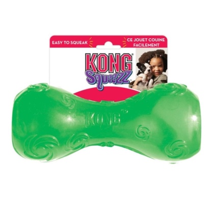 KONG Squeezz Dumbell Dog Toy - Small - (Assorted Colors)