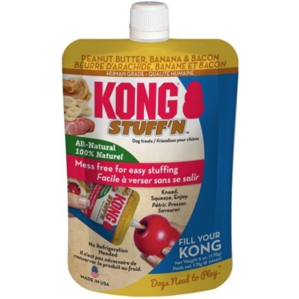 KONG Stuff'N All Natural Peanut Butter, Banana and Bacon for Dogs - 6 oz