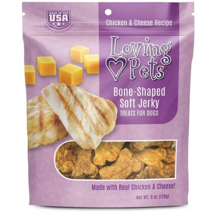 Loving Pets Bone-Shaped Soft Jerky Treats Cheese - 6 oz