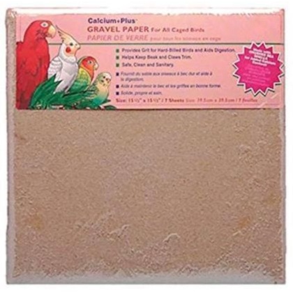 Penn Plax Calcium Plus Gravel Paper for Caged Birds - 15.5in. x 15.5in. - 7 Pack