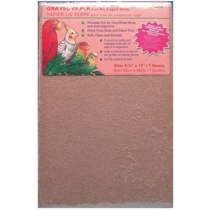 Penn Plax Calcium Plus Gravel Paper for Caged Birds - 9.5in. x 15in. - 7 Pack