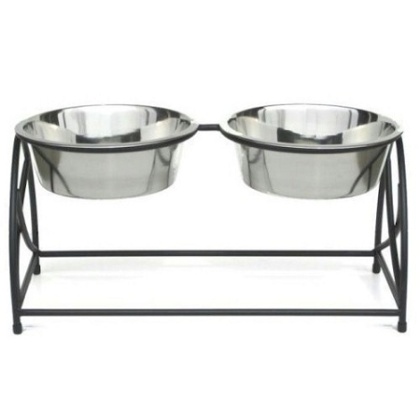 Butterfly Double Elevated Dog Feeder - Large