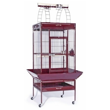 Large Select Wrought Iron Play Top Bird Cage - Pewter