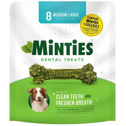 Sergeants Minties Dental Treats for Dogs Medium Large - 8 count