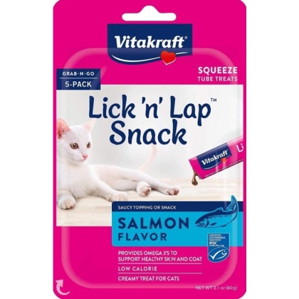 VitaKraft Lick N Lap Snack Salmon Cat Treat - 5 count