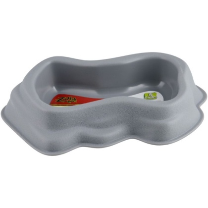 Zilla Decor Durable Dish for Reptiles Grey - Large (10.5