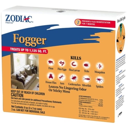 Zodiac Flea & Tick Fogger - 3 oz Cans (3 Pack)