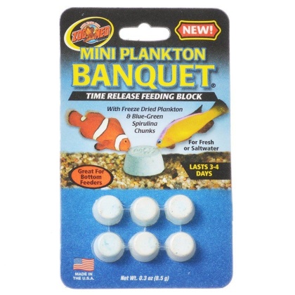 Zoo Med Plankton Banquet Fish Feeding Block - Mini - 6 Pack