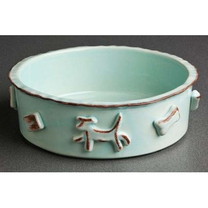 Baby Blue - Carmel Ceramica Dog Food/Water Bowl - Medium