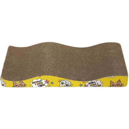 Brown - Wavy Rectangular Cat Scratching Board