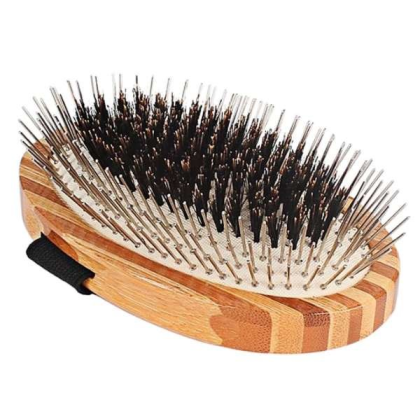 Striped Bamboo - Bass Brushes- The Hybrid Groomer