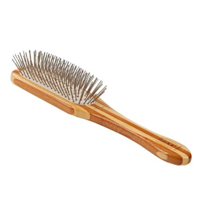 Striped Bamboo1 - Bass Brushes- Style & Detangle Pet Brush - Medium