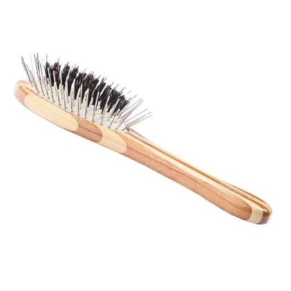 Striped Bamboo - Bass Brushes- The Hybrid Groomer - Small