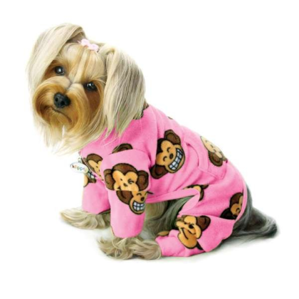 Pink - Silly Monkey Fleece Turtleneck Pajamas  - Medium