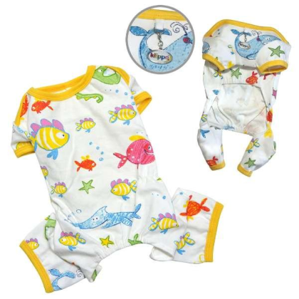 White - Knit Cotton Pajamas with Ocean Pals - Medium