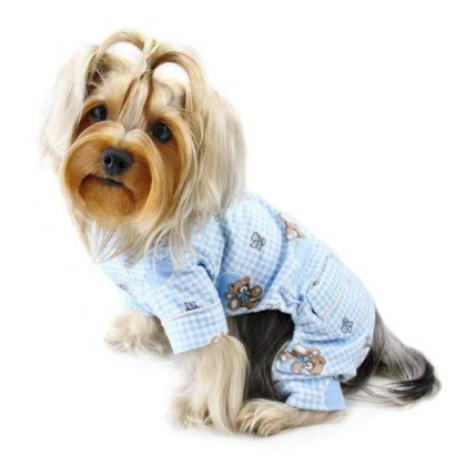 Light Blue - Adorable Teddy Bear Love Flannel PJ - Small