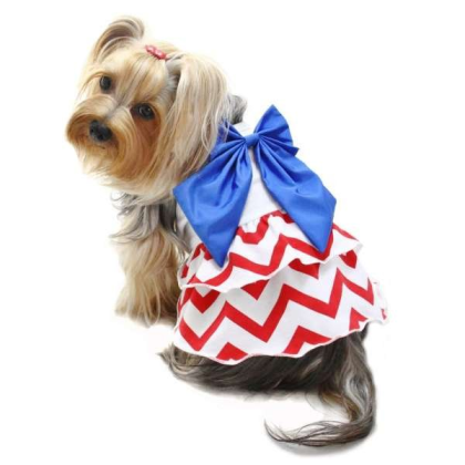 Patriotic Red/White/Blue Large Bow Sundress - Large