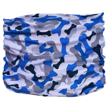 Blue,Grey - Bone Camo Pup Scruff - Large