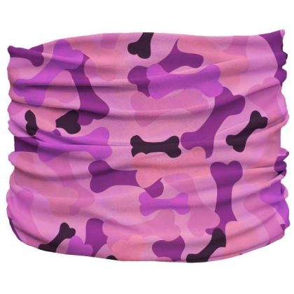 Pink - Bone Camo Pup Scruff - Large