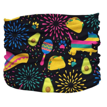 Black,Pink,Yellow - Taco Pawty Pup Scruff - 2XL