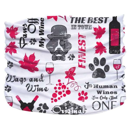 White,Red,Grey - Wags and Wine Pup Scruff - 2XL