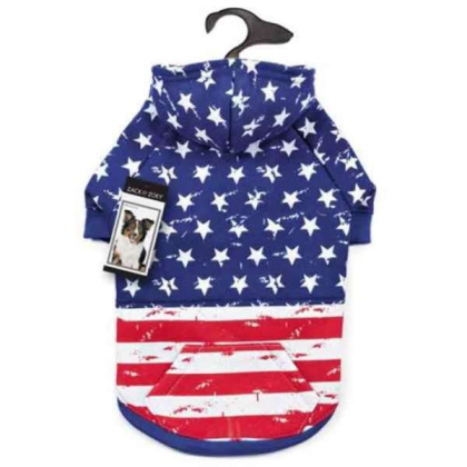 Red White Blue - ZZ Distressed American Flag Hoodie - Small/Medium