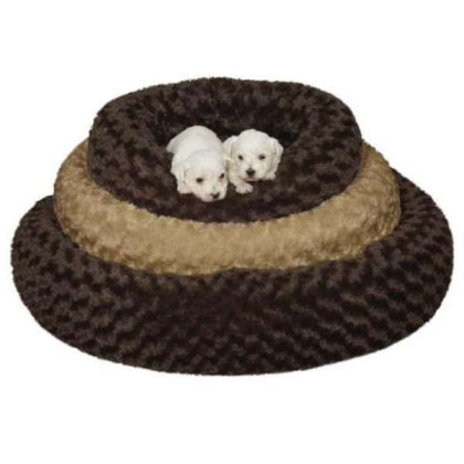 Brown - Slumber Pet Swirl Plush Donut Bed - 18in