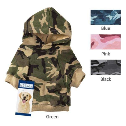 Pink - Casual Canine Camo Hoodie  - Xsmall