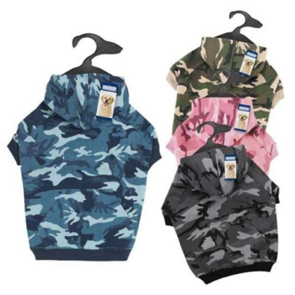 Pink - Casual Canine Camo Hoodie   - Large