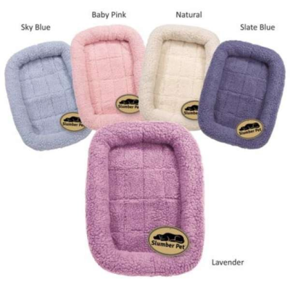 Pink - Slumber Pet Sherpa Crate Bed  - Small