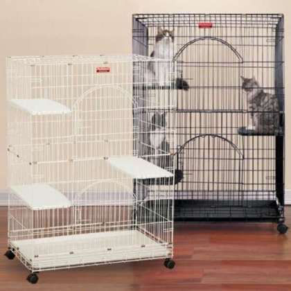 White - ProSelect Foldable Cat Cage 35.5Lx24Wx48 - 35.5Lx24Wx48H