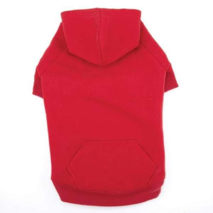 Red - Casual Canine Basic Hoodie   - Xsmall