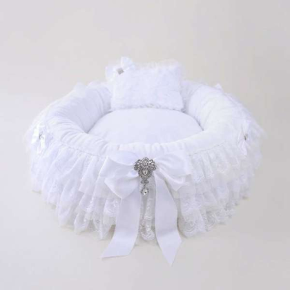 White - Anastasia Dog Bed - Small